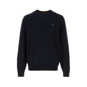 Boss Men Midnight Blue Cotton Blend Sweater